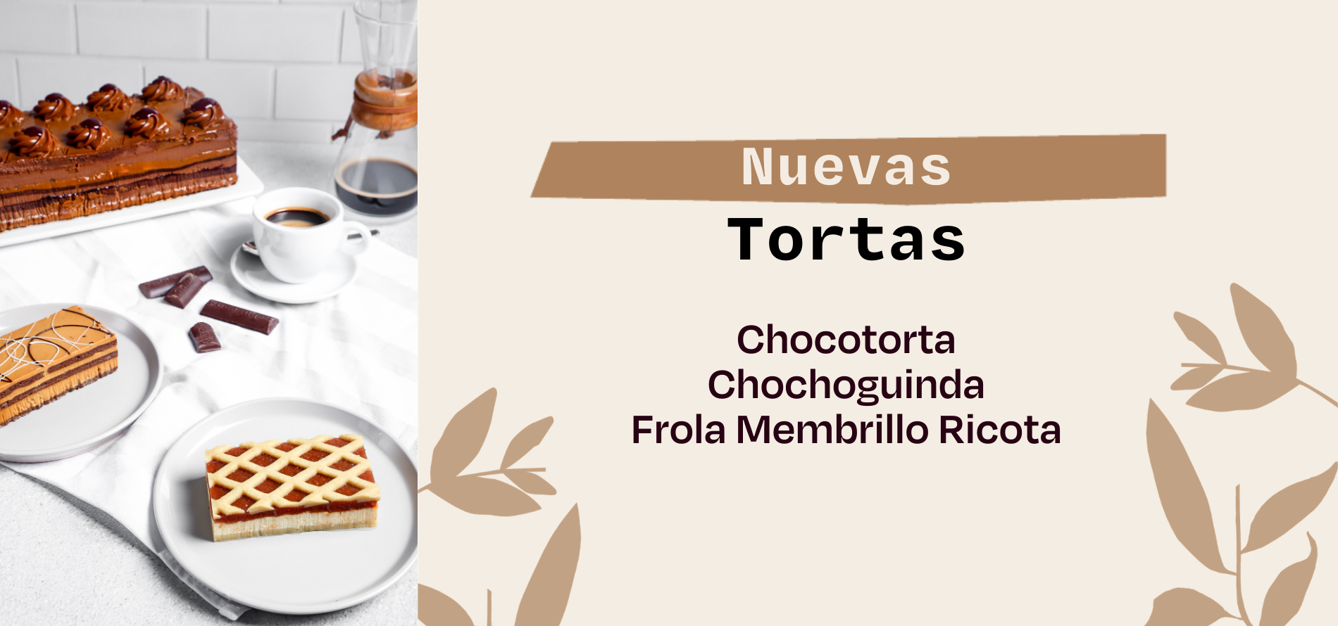 Nuevas tortas por trozo de Bonafide: frola, choco guinda y chocotorta. Ven a disfrutarlas